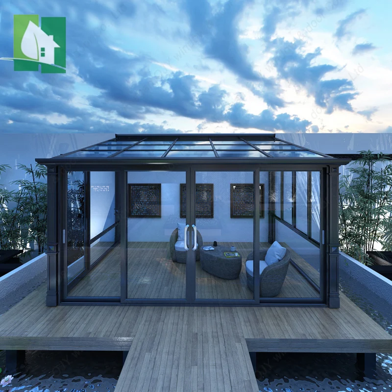 Hot Sale Beautiful Design Aluminium Winter Small Garden House Sunroom Glass Room