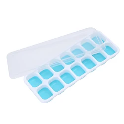 Easy Release Creative Ice Maker Mold BPA free 14 holes silicone ice cube tray with removable lid