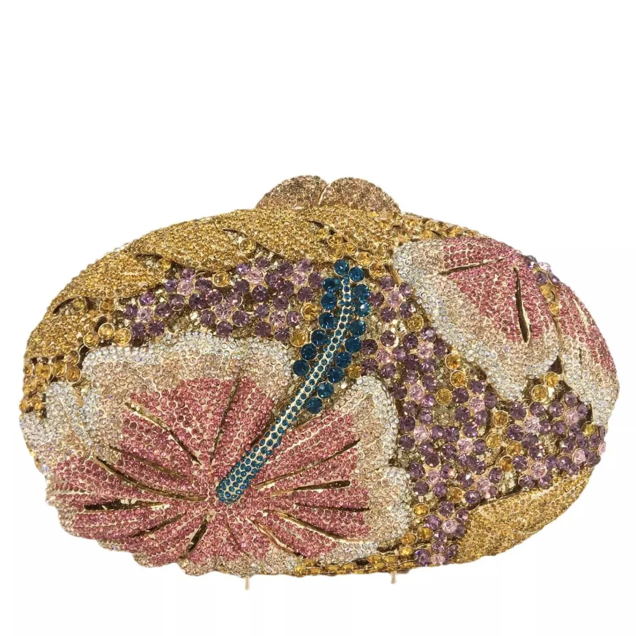 Gem Hand Bags For Women Diamonds Elegant Purses Oval Floral Diamond-encrusted Party Evening Clutches Bags