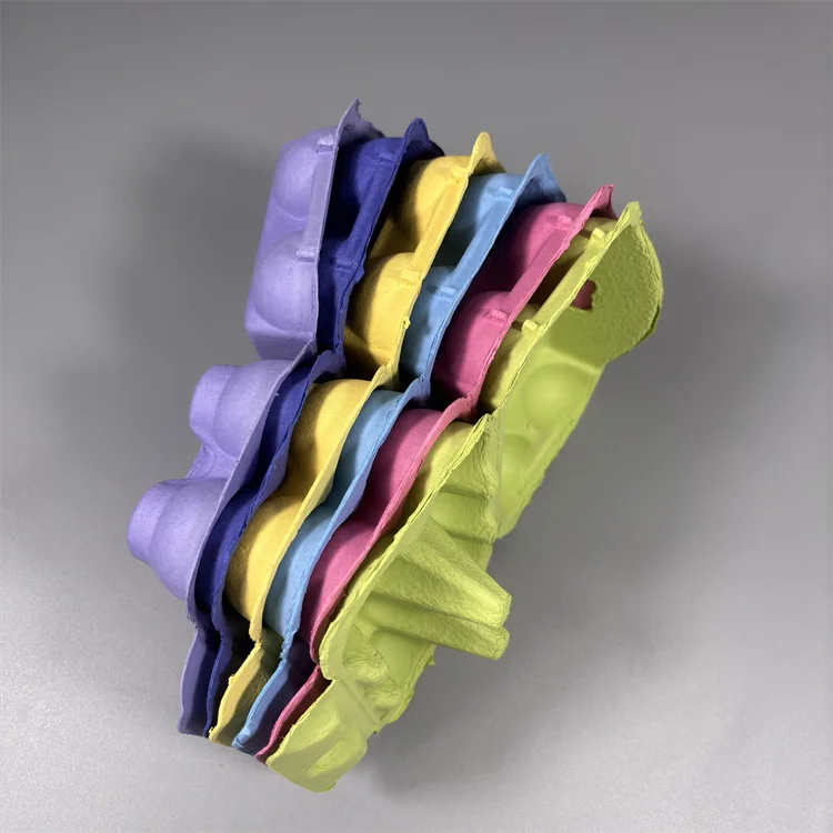 Hot Sale Biodegradable Customized recycled colorful paper packaging pulp 6/12 egg boxes/tray/carton