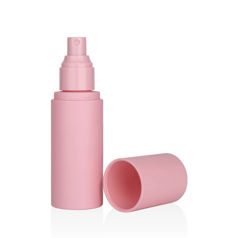 matte frosted pink skincare packaging 30 ml glass dropper bottle 50 ml airless pump jar 100 ml 150 ml plastic spray pump bottles