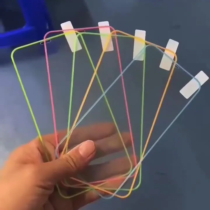 HD Clear 9H Tempered Glass Colorful Luminous Screen Protector For iPhone 11 12 13 Pro Max Mini X XR XS 6 7 8 Plus Glow in Dark