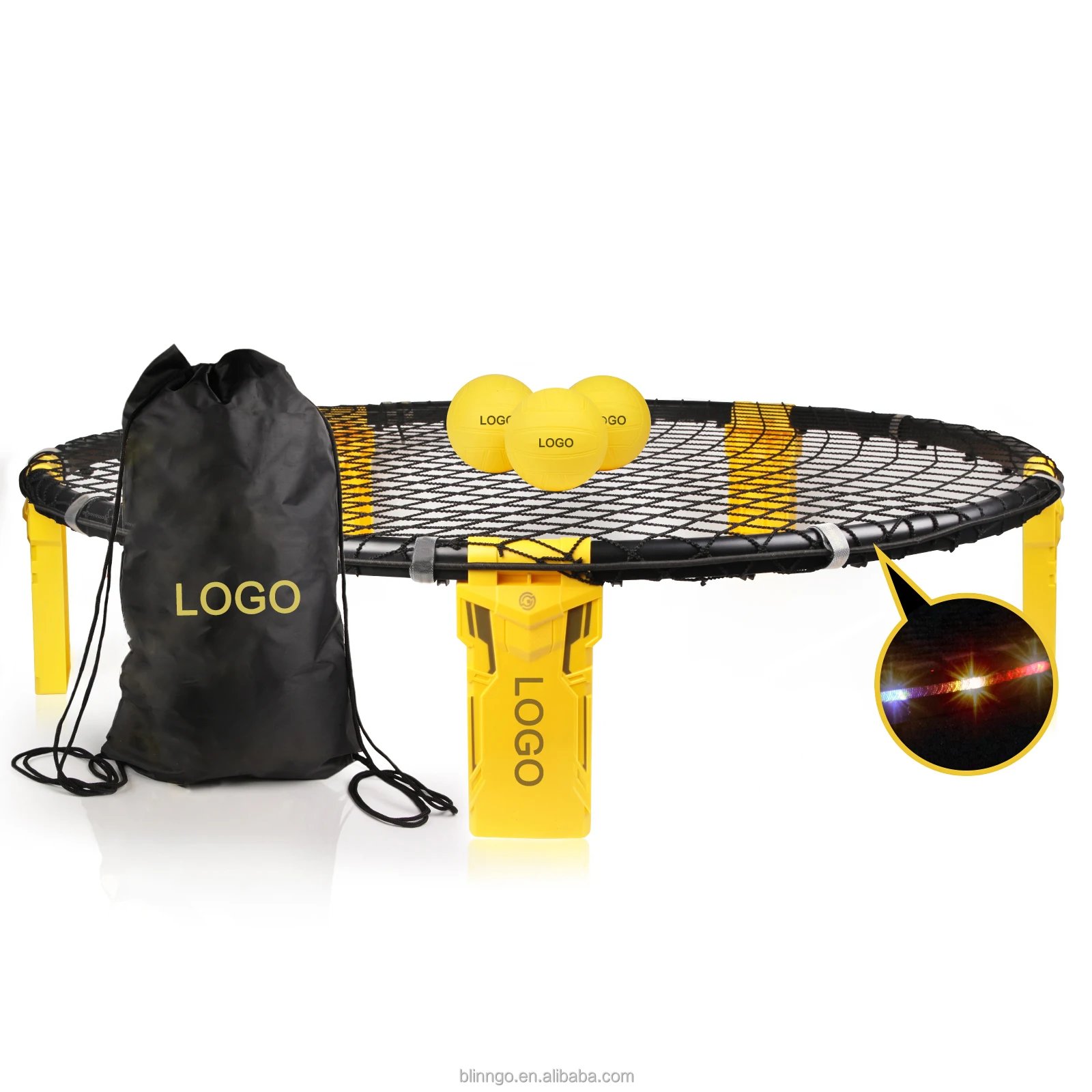 OEM Indoor Outdoor Beach Volleyball Game Set New Roundnet Game Set With Led Strip Lights