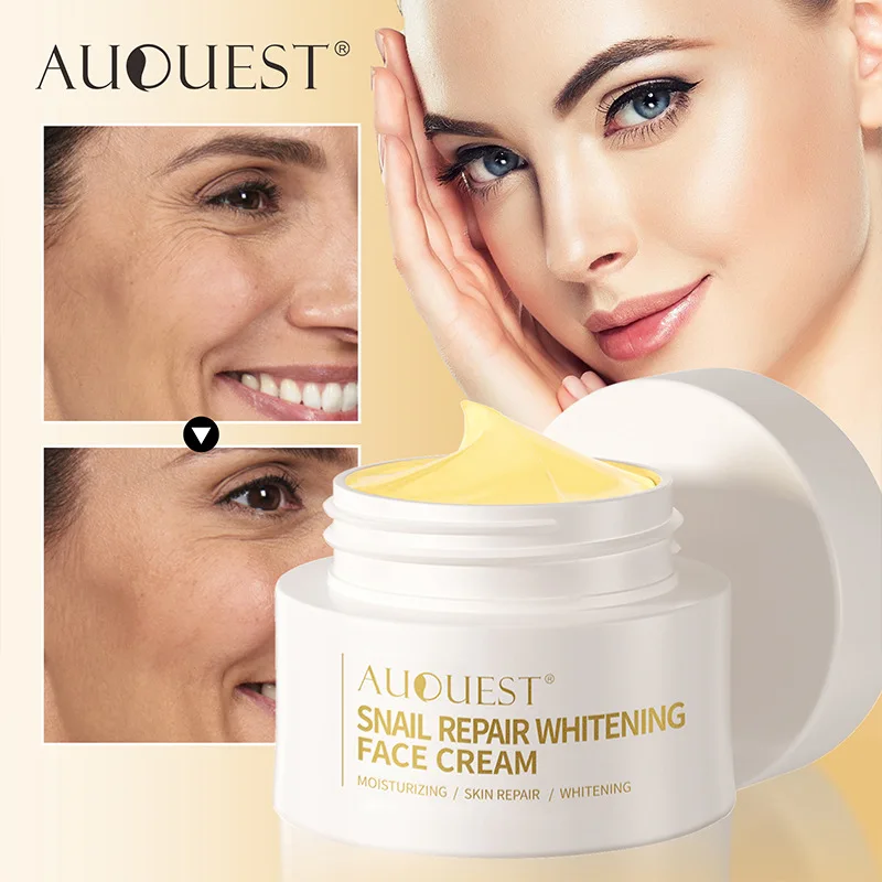AUQUEST Private Logo Snail Essence Cream Korean Skin Care Products Face Moisturizing Whitening Repairing Face Cream