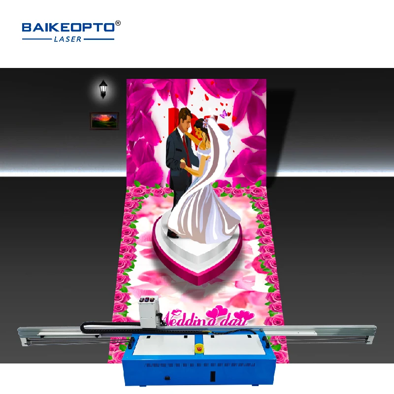 Automatic Wall Floor Printing Machine UV Inkjet 3D Art Printer Machine For Glass Stone Brick Surface