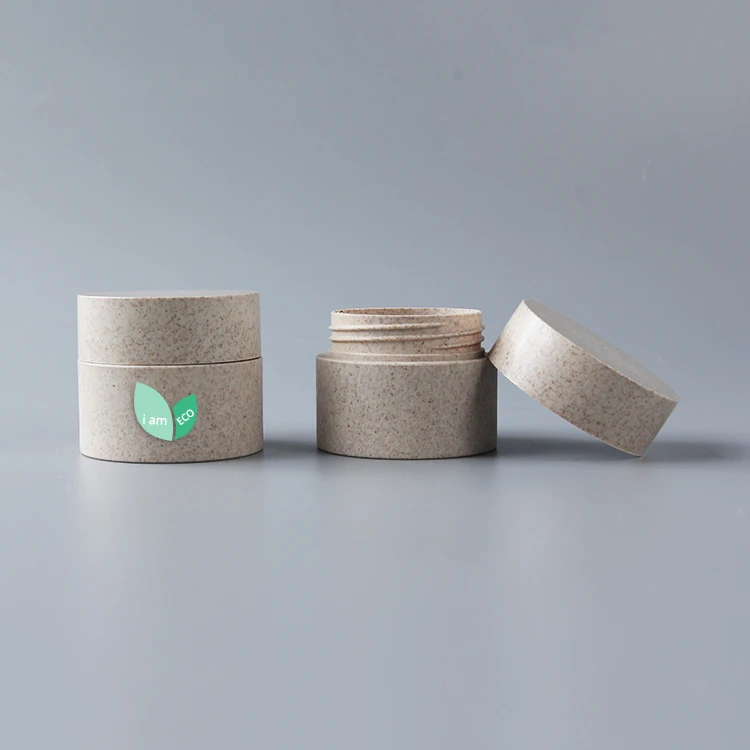 Factory Custom Mold Eco Plant Based Empty Wheat Straw Biodegradable Hair Face Moisture Cosmetic Jars For Lotions Creams