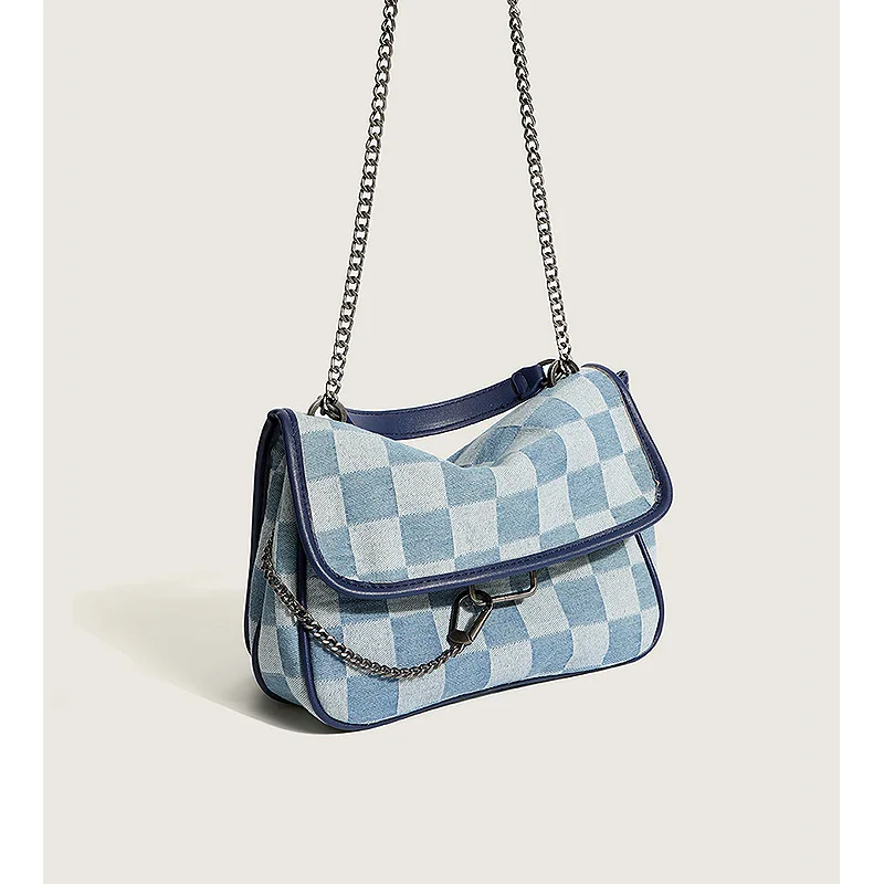 Hot Sale New Fall Stray Bag Tote Bag With Big Capacity Checked Canvas Single Shoulder Handbag For Women