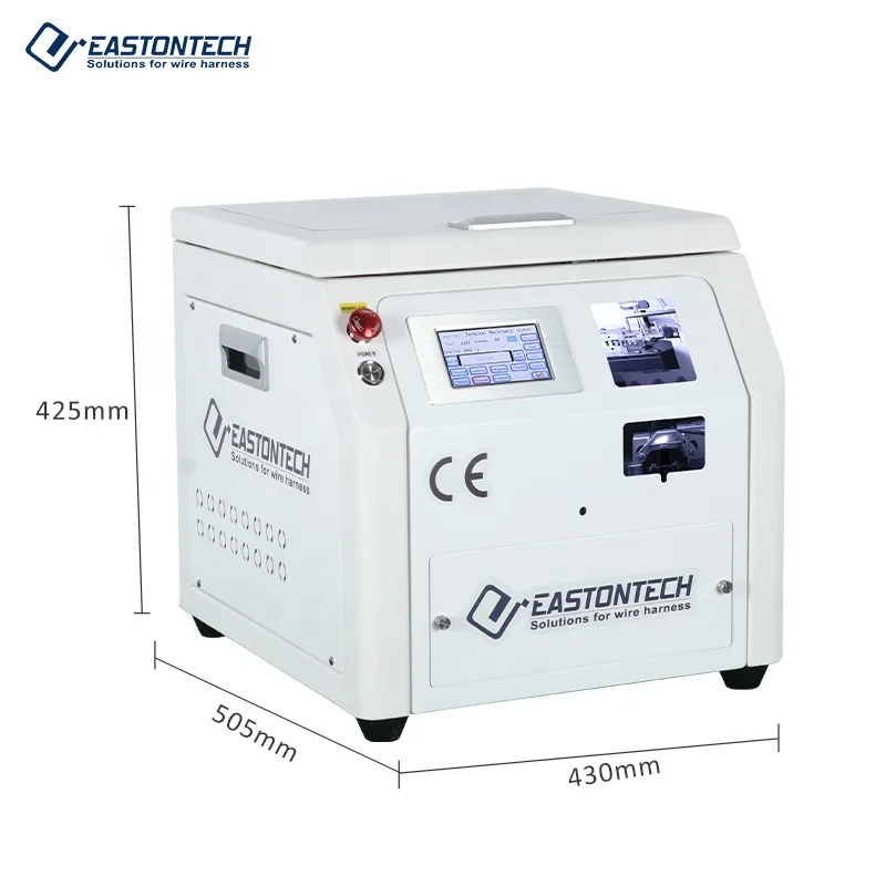 EW-5510 0.5-4mm2 semi-automatic loose pin wire stripping aviation terminal crimping machine with vibrating plate