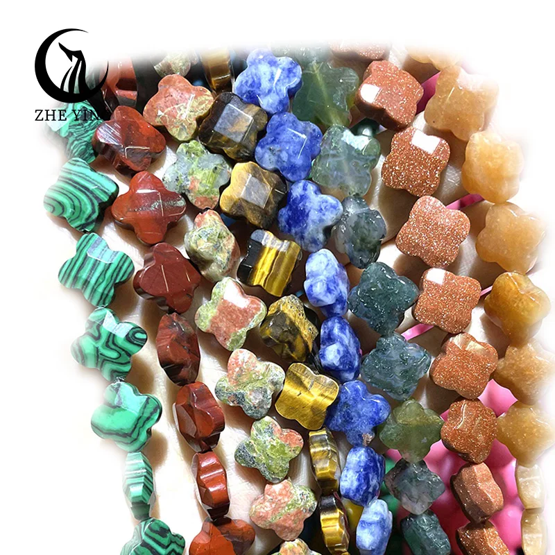 Zhe Ying 12 мм граненый Клевер бусины из натурального камня кристалл клевера в форме разделитель для изготовления ювелирных изделий ожерелье