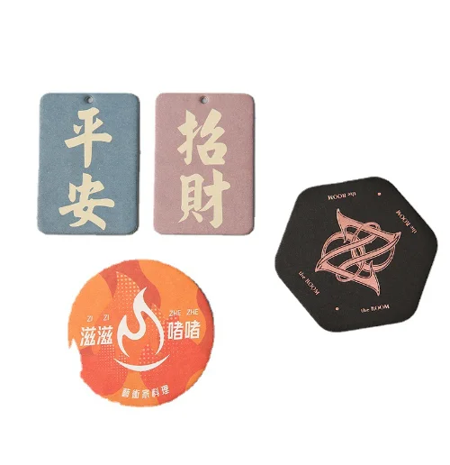 Custom Logo Hotel Restaurant Round Square Coffee Cup Coaster Absorbent Paper Cup Mat Concave Embossing Printing Foil Stamp Logo