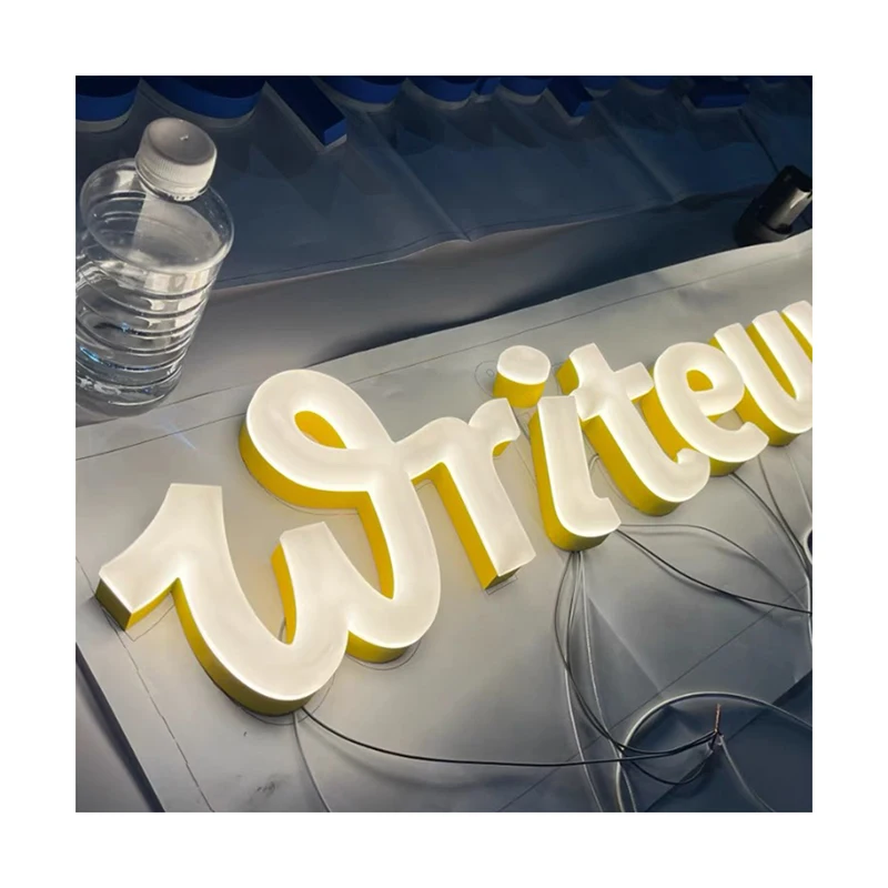 Free design, customized front and rear lighting, indoor acrylic channel, electronic LED light, acrylic logo, 3D letter logo