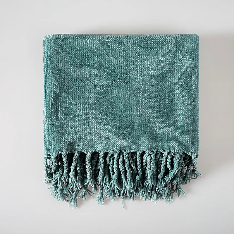 Soft Fluffy Chenille Throw Blanket Sofa Throw