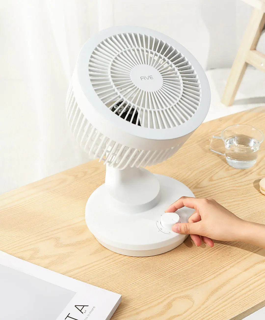 Original Xiaomi FIVE Air Circulation Fan Wide-Angle Air Supply 3D Circulating Wind Natural Breeze 3 Gear Adjustable Desktop Fan