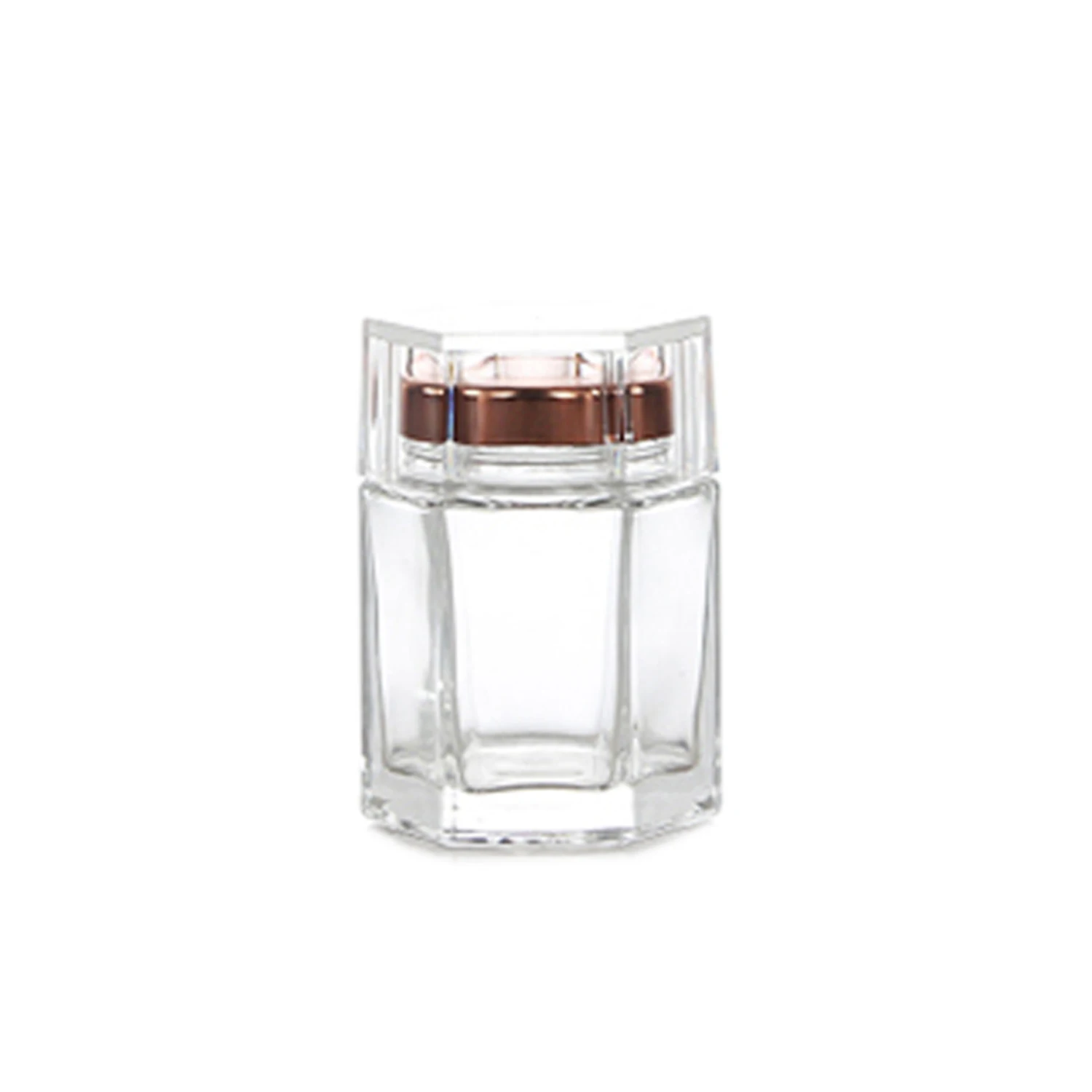 Высококачественная Шестигранная прозрачная стеклянная бутылка 80 мл Птичье гнездо герметичная фармацевтическая стеклянная капсула стеклянная банка с акриловой крышкой