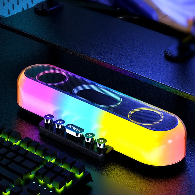 New Bluetooth Speaker Mechanical Keyboard Colorful Rgb Light Desktop E-Sports Subwoofer Multi-Function Wireless Karaoke Audio