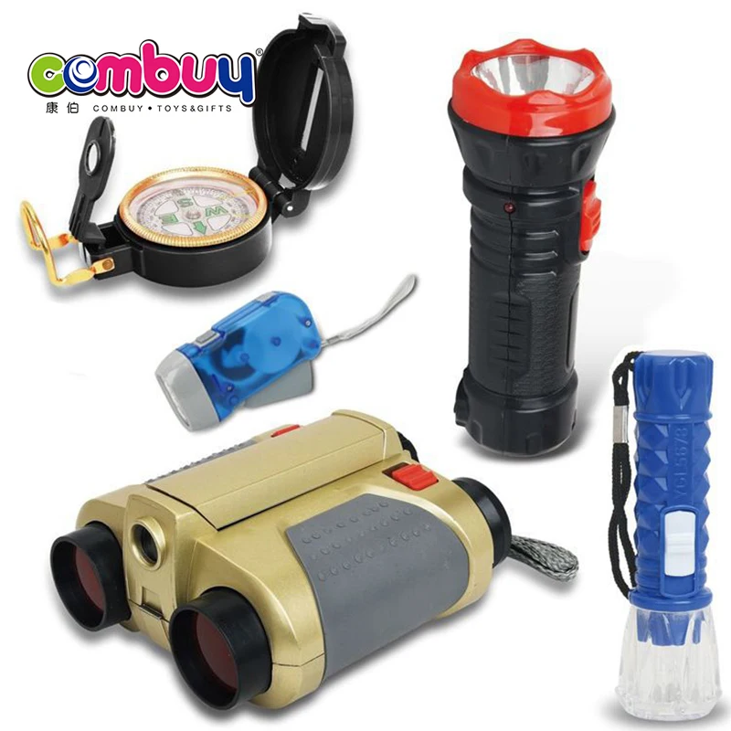 Plastic military kids toy compass flashlight telescope kids
