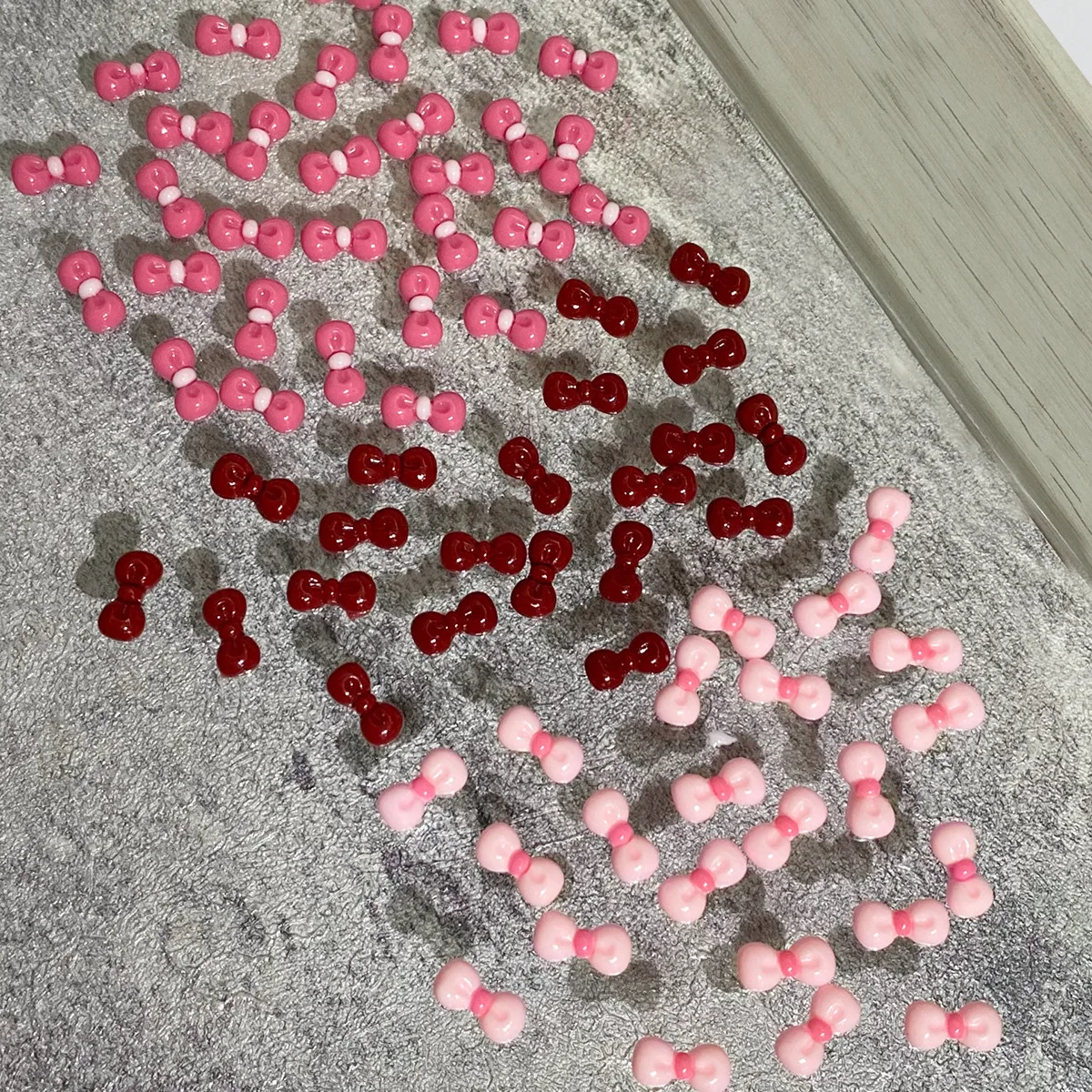 12 Grid Box Popular Bow Nail Art Accessories Sweet Red Rose Pink Mixed Color Resin Bow-Knot Nail Charms for DIY Manicure Earring