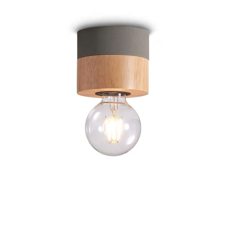 ip20 indoor ceiling aluminium+wood surface down light supplied with a 4W candle bulb