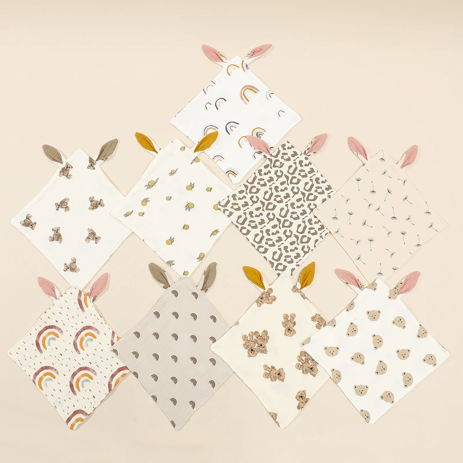 Baby Saliva Towel Soft Newborn Baby Soothe Appease Towel Infant Cute Bunny Sleeping Dolls Toy Plush Comforting Toy Baby Towel