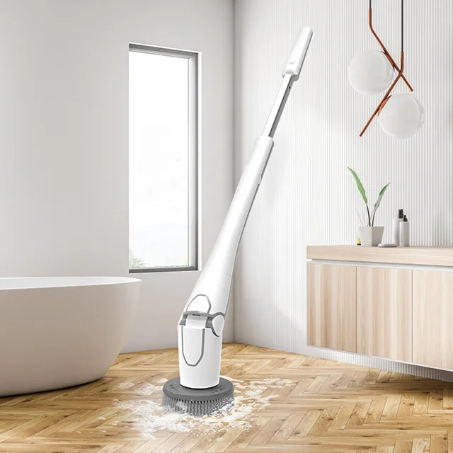 Best selling waterproof cordless scrub brush tile floor scrubber machine with brushes M1 with built-in battery 2000mAh pass CE