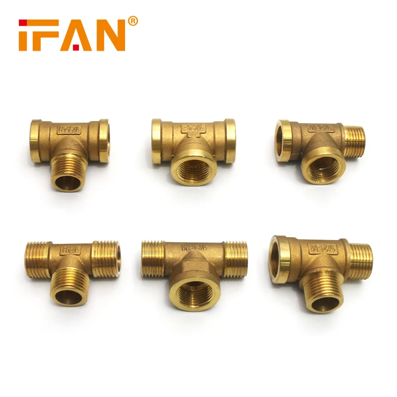 Ifan Good Quality Brass Plumbing Fitting Socket FF Tee Elbow Fittings Pipe Brass Fitting For Water Supply