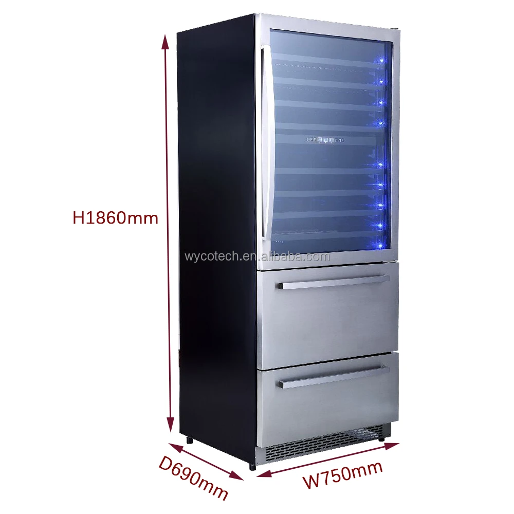 Роскошный стеклянный дверной компрессор холодильник для винного погреба двухзонный охладитель вина и напитков