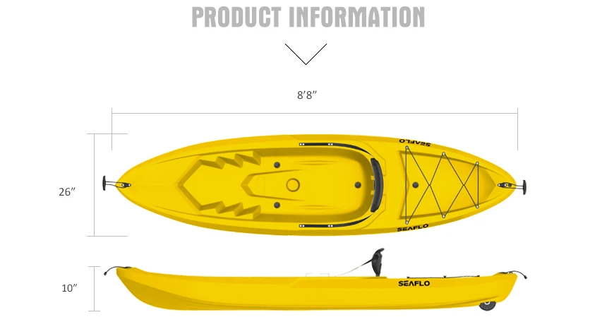 SEAFLO factory OEM ODM acceptable chinese cheap plastic kayak solo sit on top fishing kayak with paddle life jacket for sale