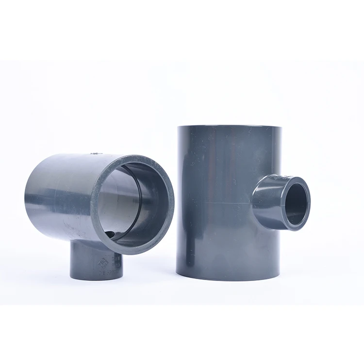 Great Standard Pn16 Upvc Plumbing Pipe Fittings Din Standard Chemical Upvc Plastics Reducer Tee