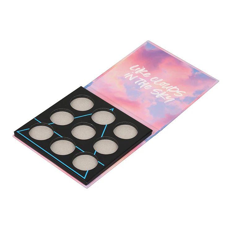 Custom cardboard makeup empty magnetic eyeshadow palette packaging