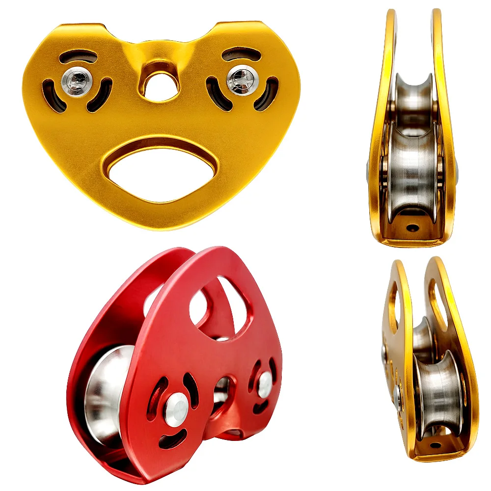 25KN Heavy Duty Zip Line Equipment Trolley Pulley for ropes caving work