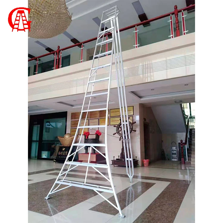 Domestic ladder agricultural garden welding aluminum step tripod  ladder with nature color