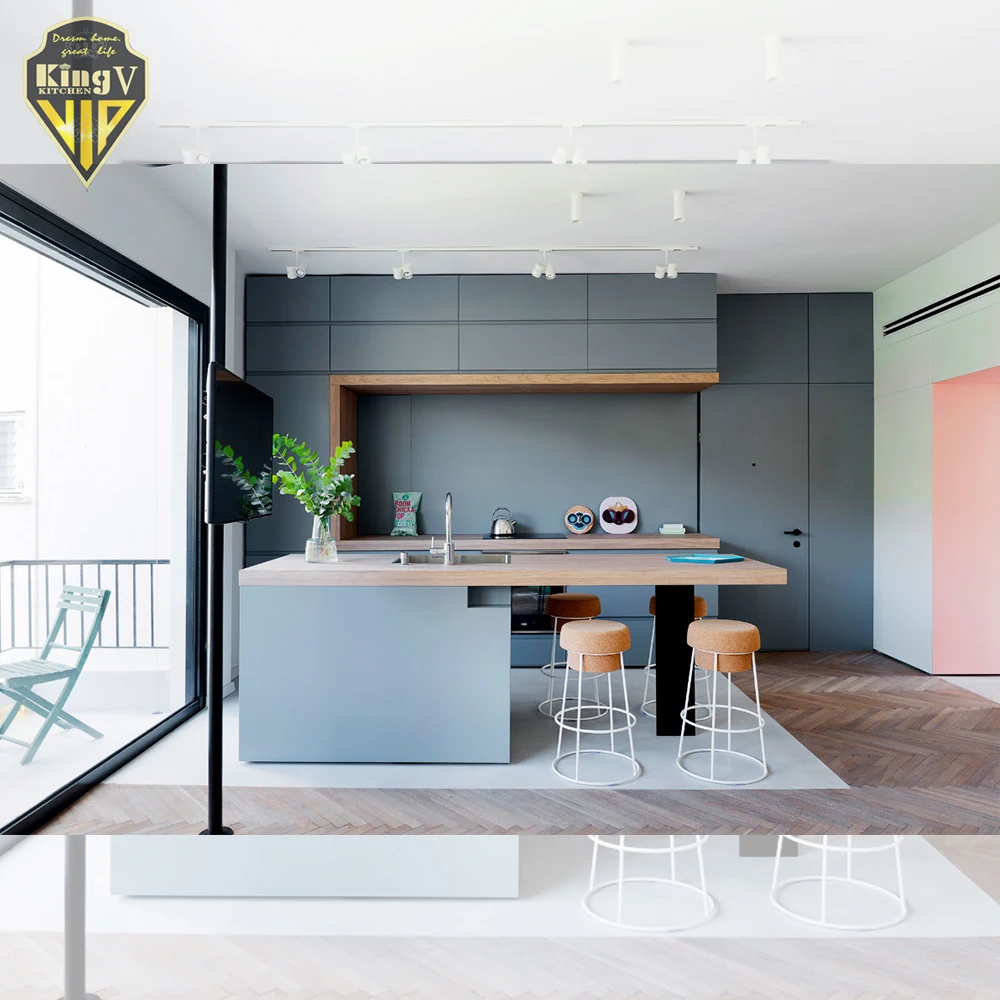 Professional High End Customization Luxury Big Kitchen Design 2  Matt Finish Base Cabinet Wood Hanging Cabinet kitchen cabinet