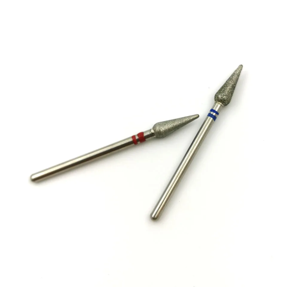 HYTOOS Cone Nail Drill Bits Fine Diamond Cuticle Clean Burr Russian Mills Electric Manicure Drills Nails Accessories Tool