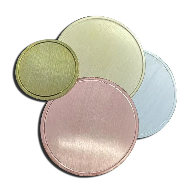OEM size Titanium brass copper cupronickel blank metal coin for engraving in stock