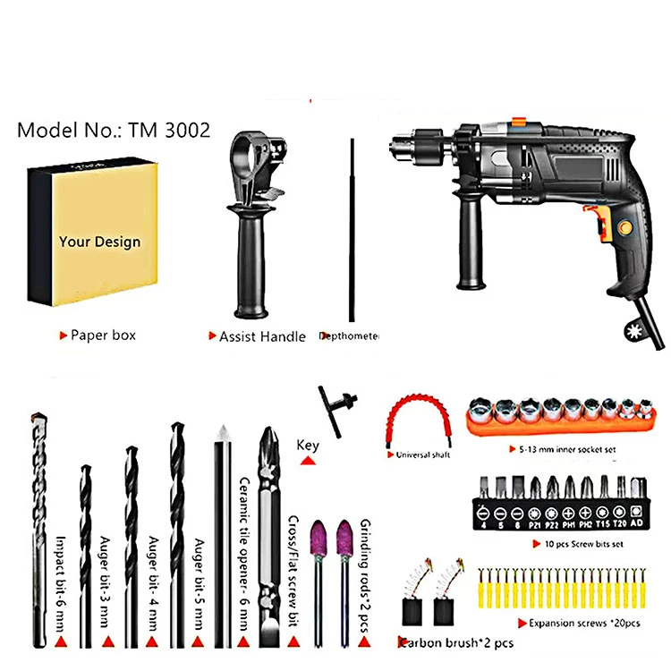 Professional 1100 watts 13mm High Quality Combo Electric Power Tools Set Corded AC Impact Drill