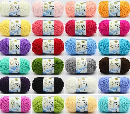 Milk Cotton  4ply 5ply Yarn High Quality Hand Knitting Yarn Soft Warm Baby Yarn 100% cotton