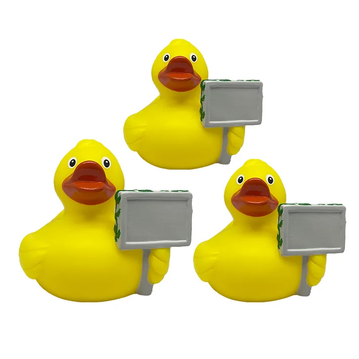 Mini PVC Plastic Rubber Duck Beer Custom Logo Squeeze and Sound Features for Bathroom Use for Babies Bulk Purchase