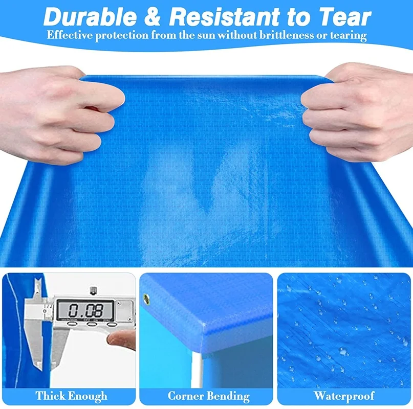 120 X 80 inch Square outdoor PE patio waterproof plastic pvc inflatable swimming pool cover