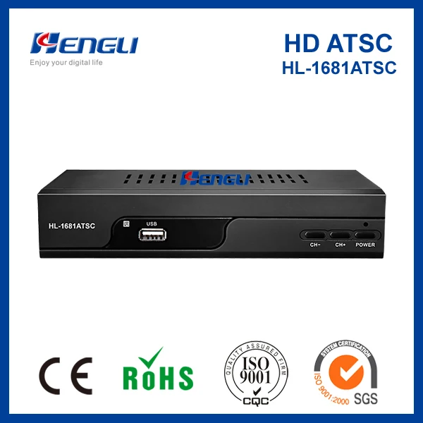Hengli Wholesale ATSC-T PVR Set-top box terrestrial digital tv  decoder H.264 H.265 ATSC tv receiver