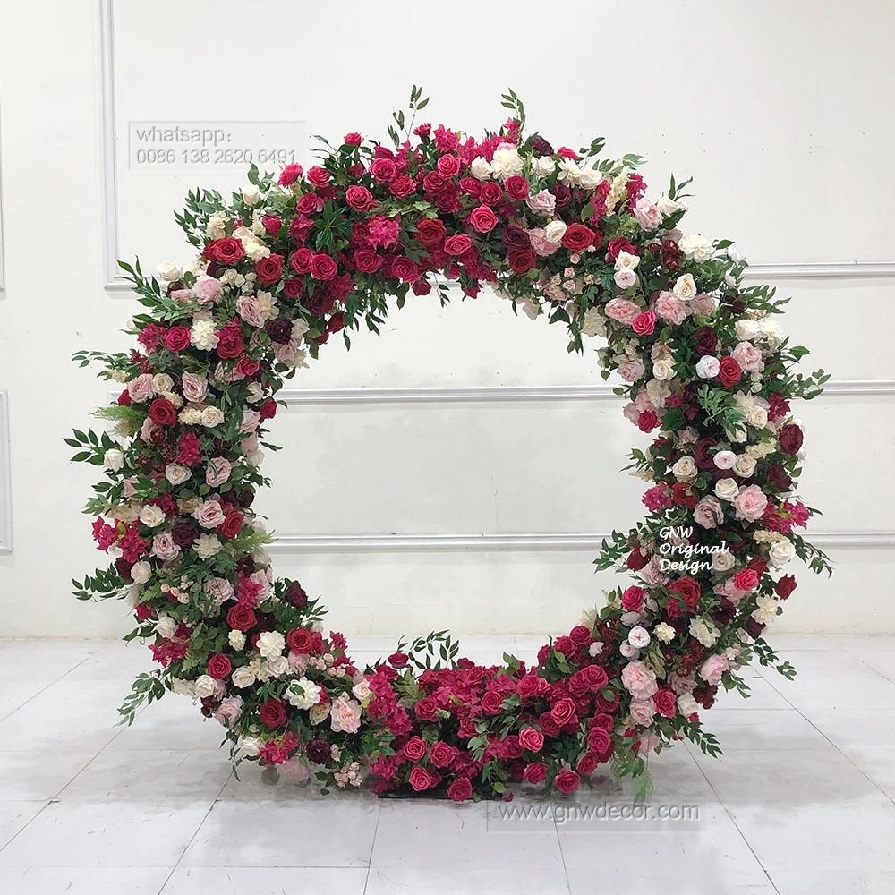 GNW white Color Flower Decoration Frame Factory direct sales  wholesale Frame Stage party Wedding flower arrangements Circle