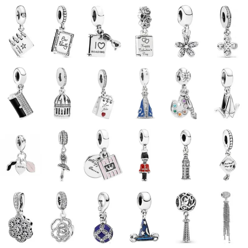 Hot Sale S925 Silver Girl Ballerina Dancing Charms Beads Fit European Bracelet Pendant Beads Diy Jewelry Making for Women