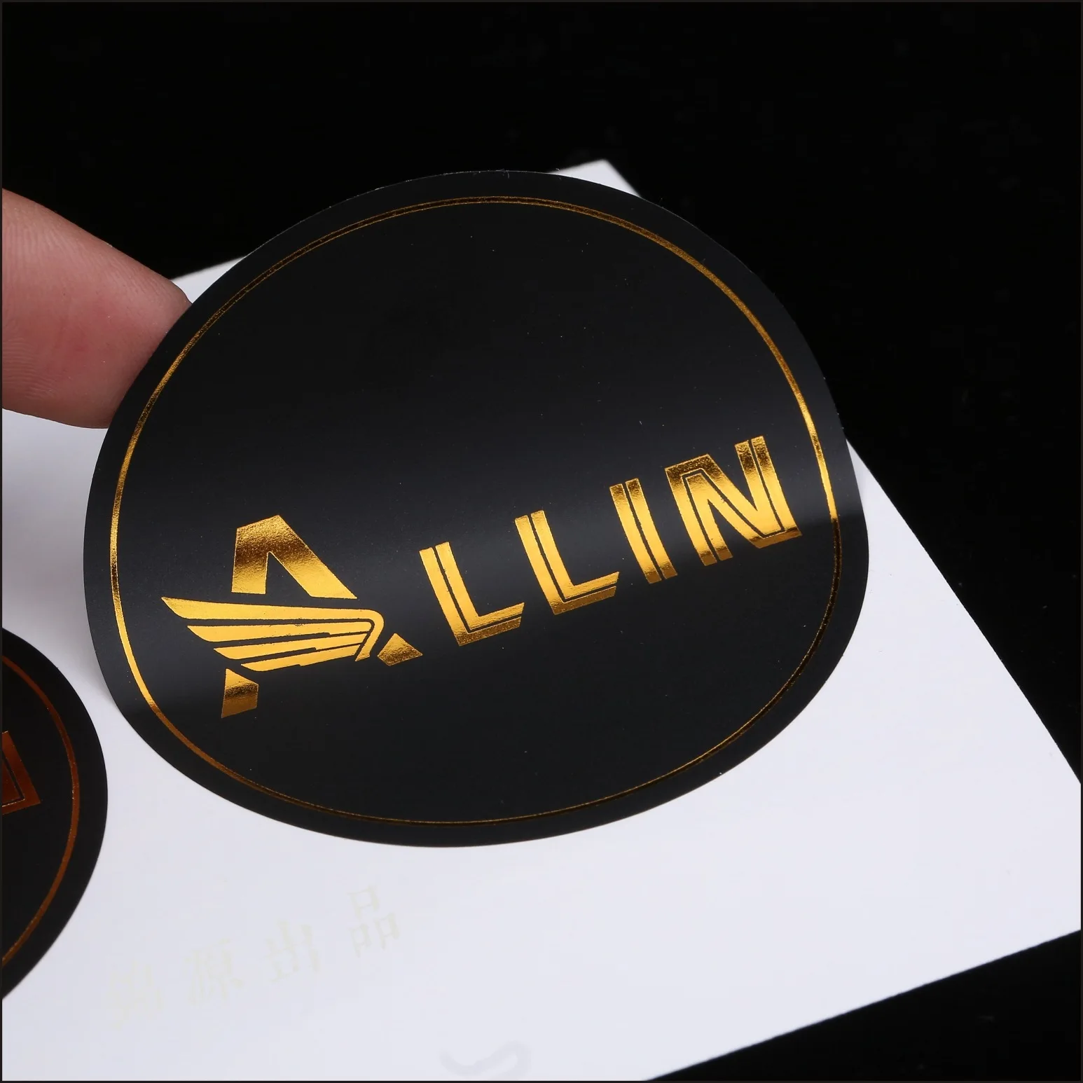 Custom Round Clear Self-Adhesive Paper Stickers Labels Transparent Gold Foil Logo Thank You Sticker