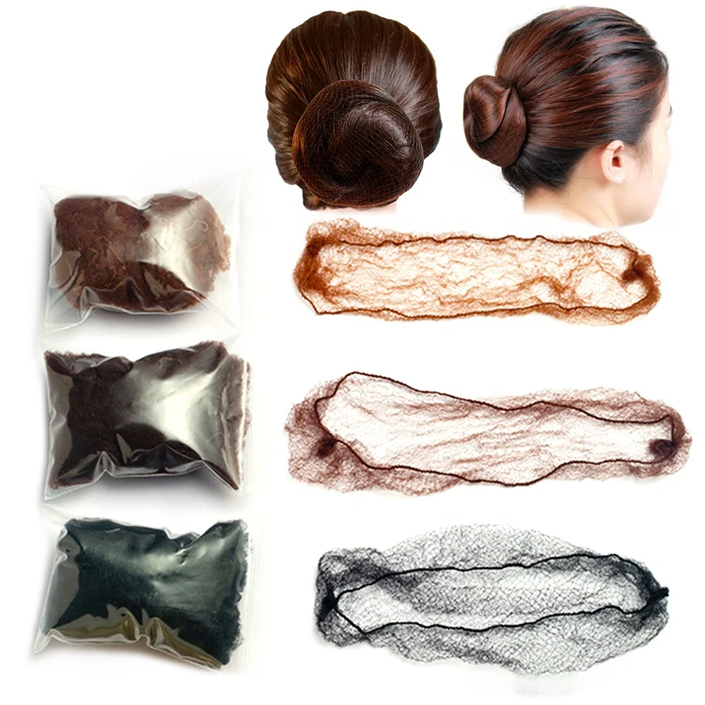 Invisible  Black Blonde Color  Elastic Aperture 5mm 20 Inches Wig Mesh Hair Nets Dance Hair Nets for Buns Nylon Hair Nets