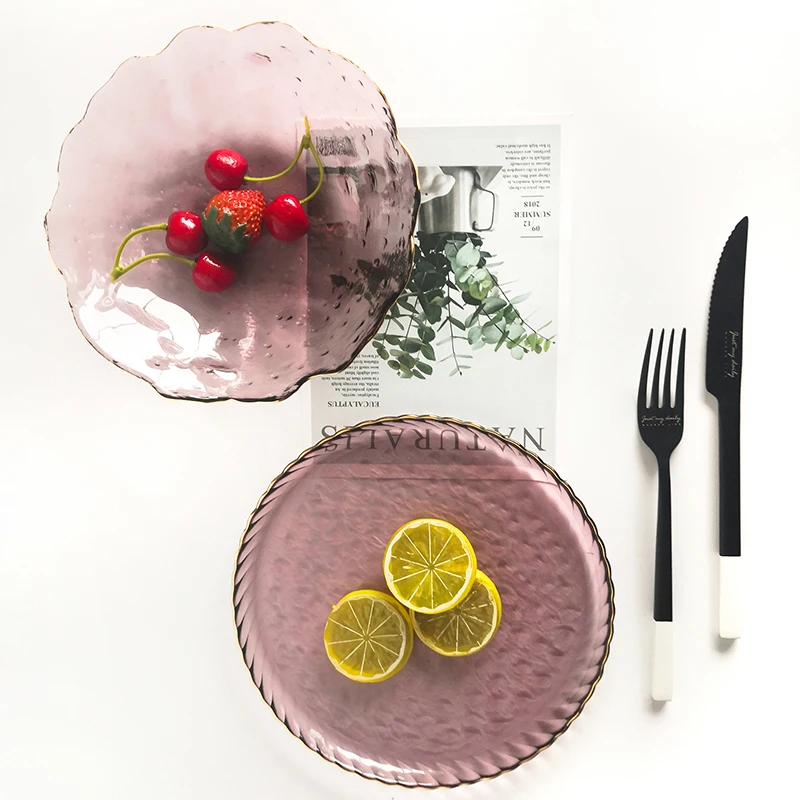 High quality clear glass charger dinner plates glass dinner plate glass dish for wedding