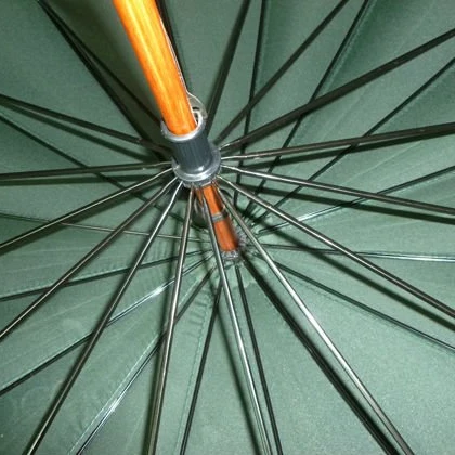 manual open 23 inch 16ribs wooden stick umbrella chinese factory