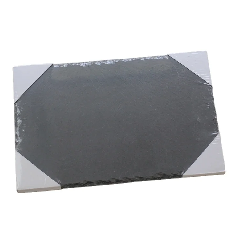 Slate Serving tray Natural Slate Dinner Plate Rectangle Black Stone Plates For Tableware Cheese Board Cheese Plates Fruit Slates
