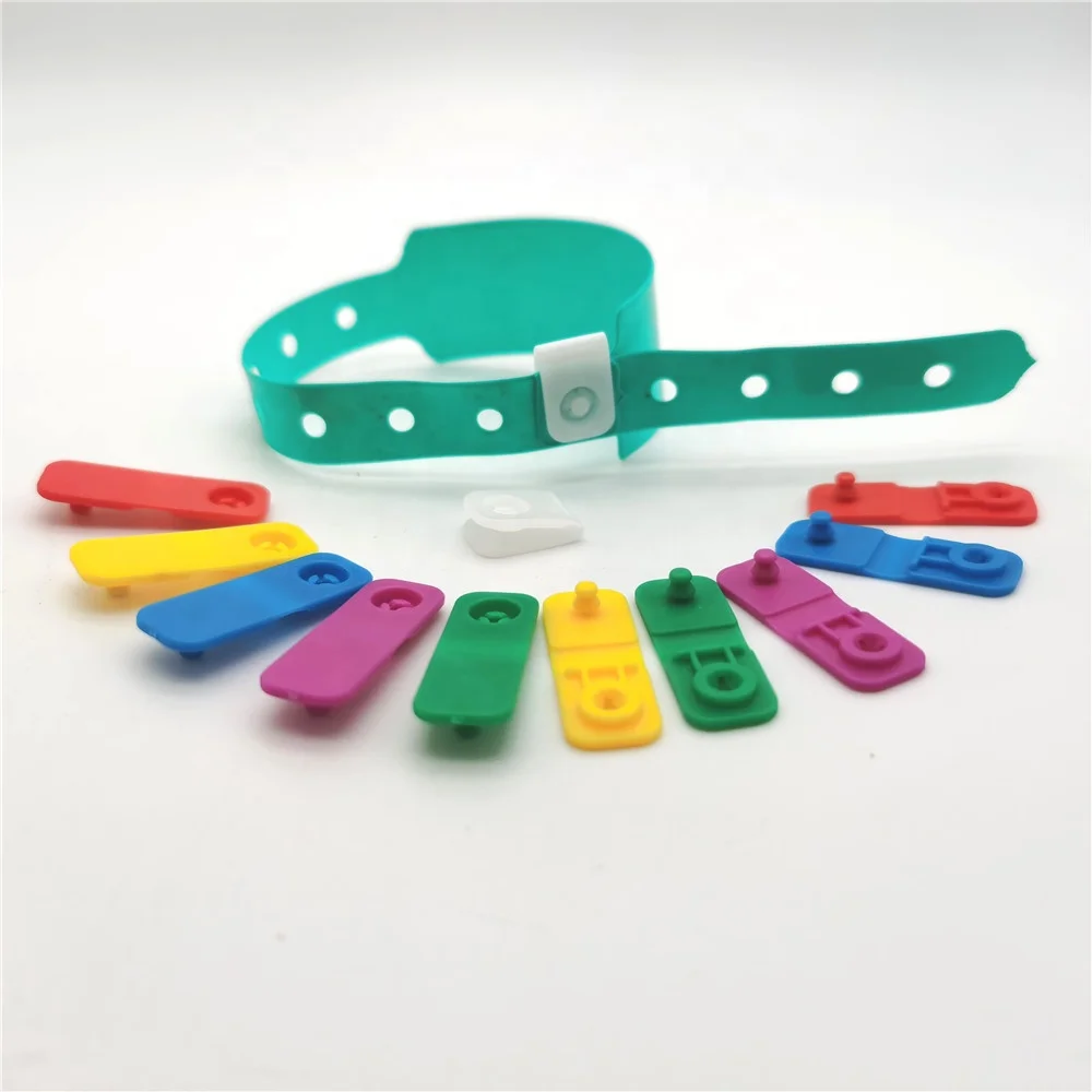 Single use plastic snap lock for mother and baby wristbands