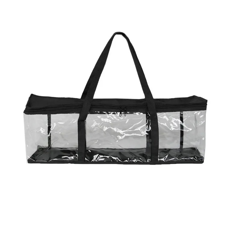 Home DVD Storage Bag Transparent PVC Clear PVC Holders with Strong Carrying Handles and Zipper for CDs Video Games Books Hats
