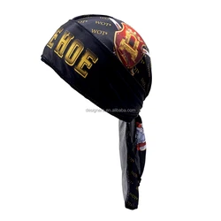 Customized all over the gradient logo designer durag turban cap custom bonnet durag for men and women