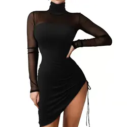 Tixu European and American sexy slim black dresses luxury designer clothes wholesale